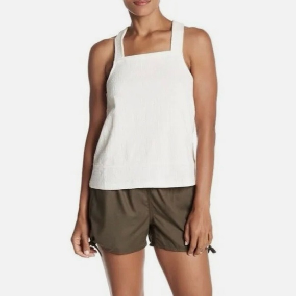 Madewell Tops - Madewell Apron Cross-Back Tank Top in Ivory Bleached Linen Fit S-M